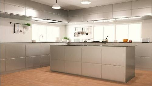 Contemporary White Melamine Kitchen Cabinets , Solid Wooden Cupboard For Kitchen