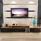Beautiful PVC Edge Tape Light Wood TV Stand , Simple Style Solid Wood TV Console